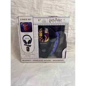 Collectible Harry Potter Headset w/Microphone, Wireless Mouse Pad 3 Piece Set